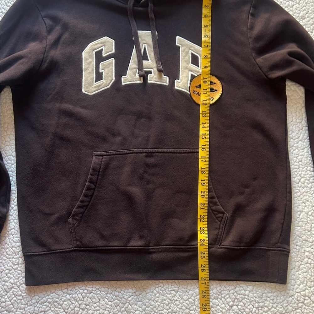 GAP Dark Brown Pullover Hoodie with Cream Logo - Picture 9 of 11